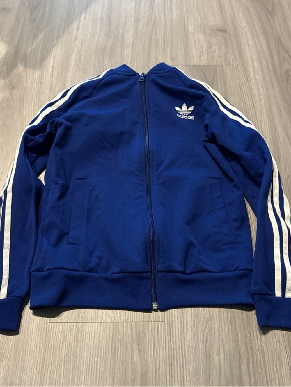 adidas Royal Blue Track Jacket with White Stripes